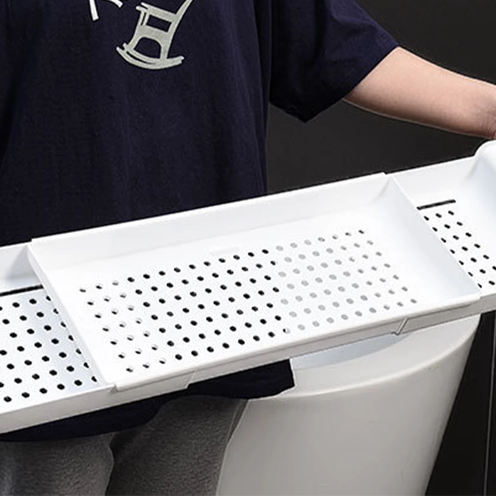 Extendible Bath Table Tray Made With PP For Small Spaces For Small Bathrooms Expandable Bathtub Tray