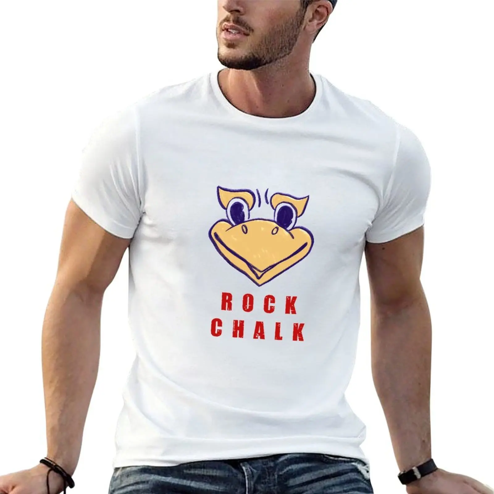 

for man man shirts for shirt t Rock luxury shirts casual graphic man t men - t KU funny T-Shirt Jayhawk Chalk