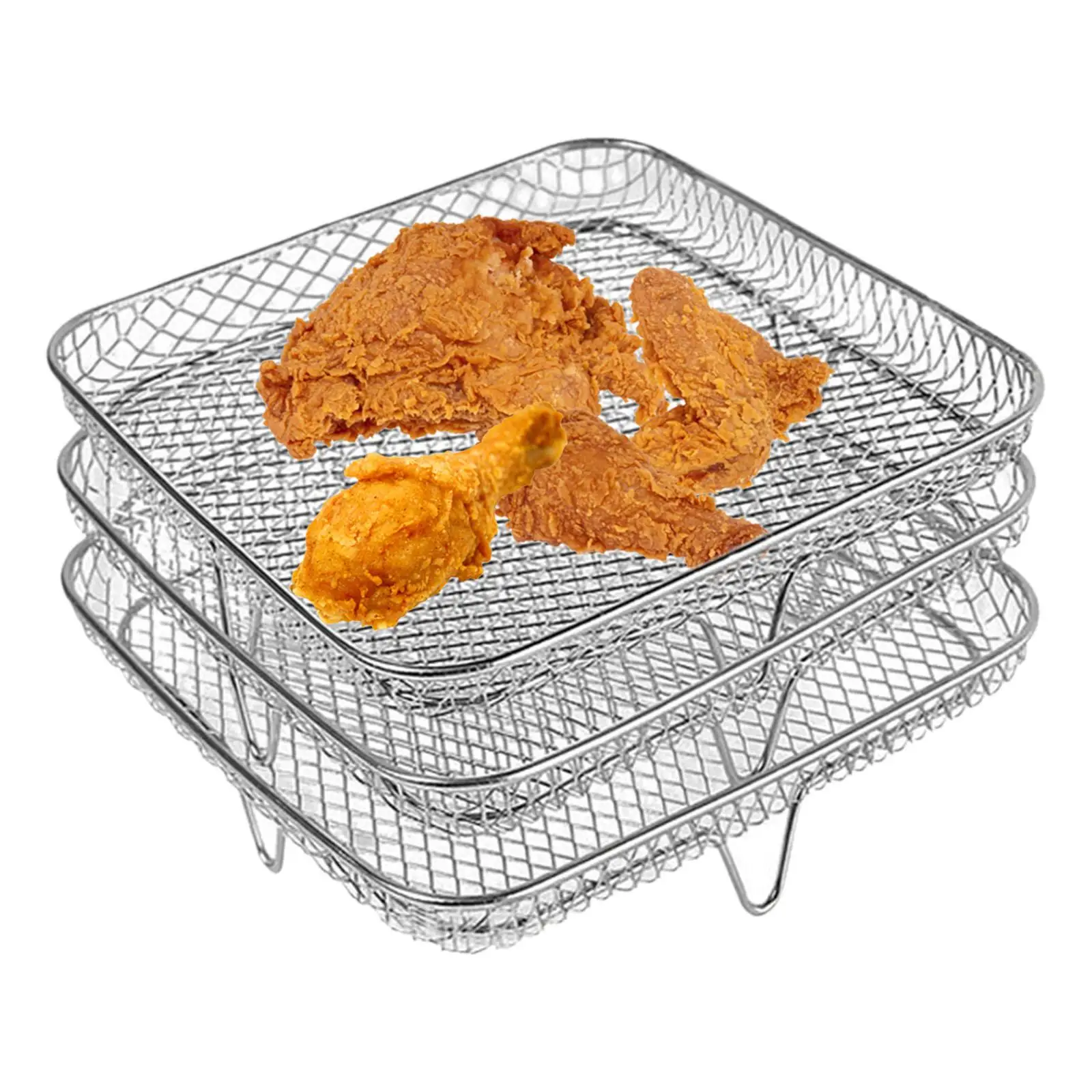 가정용 오븐 로스팅용 스테인레스 스틸 3단 에어프라이어 랙 스팀 랙