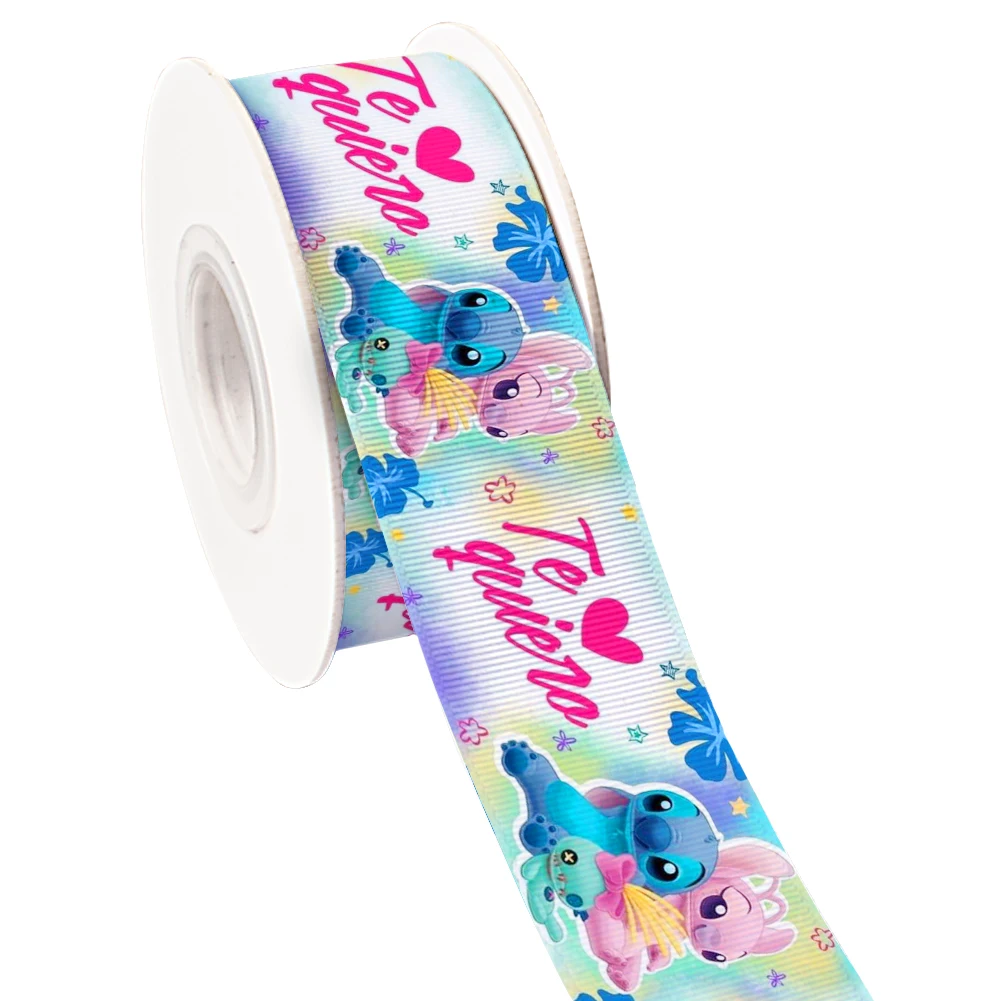 Nastro di raso da 10 metri nastro di Grosgrain di vendita calda Disney Stitch per confezioni regalo per bambini