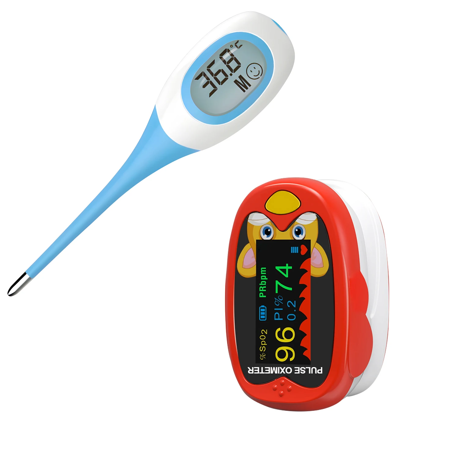 Baby Thermometers Pulse Oximeter Finger Digital Thermometer Accurate Oral Armpit Temperature Reading Fever Alert Termometer ﻿