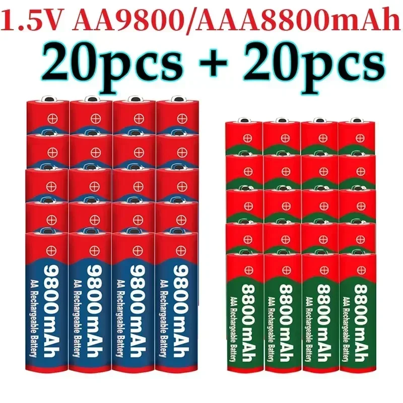 

New 1.5V AA 9800 MAh+1.5V AAA 8800 MAh Alkaline 1.5V Rechargeable Battery For Clock Toys Camera Battery