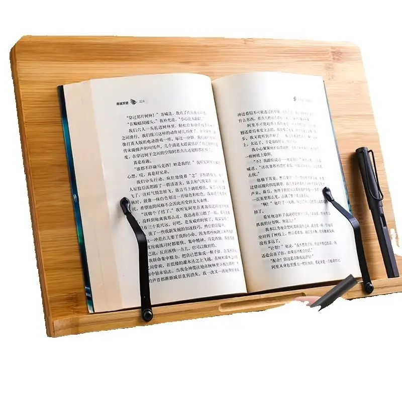 Adjustable Reading Rest Tablet Cook Home Study Room Book Holder Foldable Cookbook Stand Pages Fixed Kitchen Bookends Shelf Wood