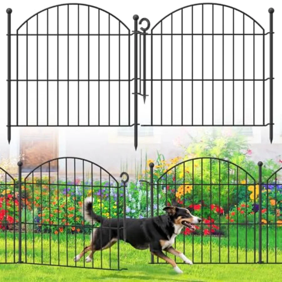 

Decorative Garden Fence 24in H x20ft (L) 10 Pack No Dig Fence Animal Barrier for Dog with Lock Arched Flower Bed Edging Wire Bo
