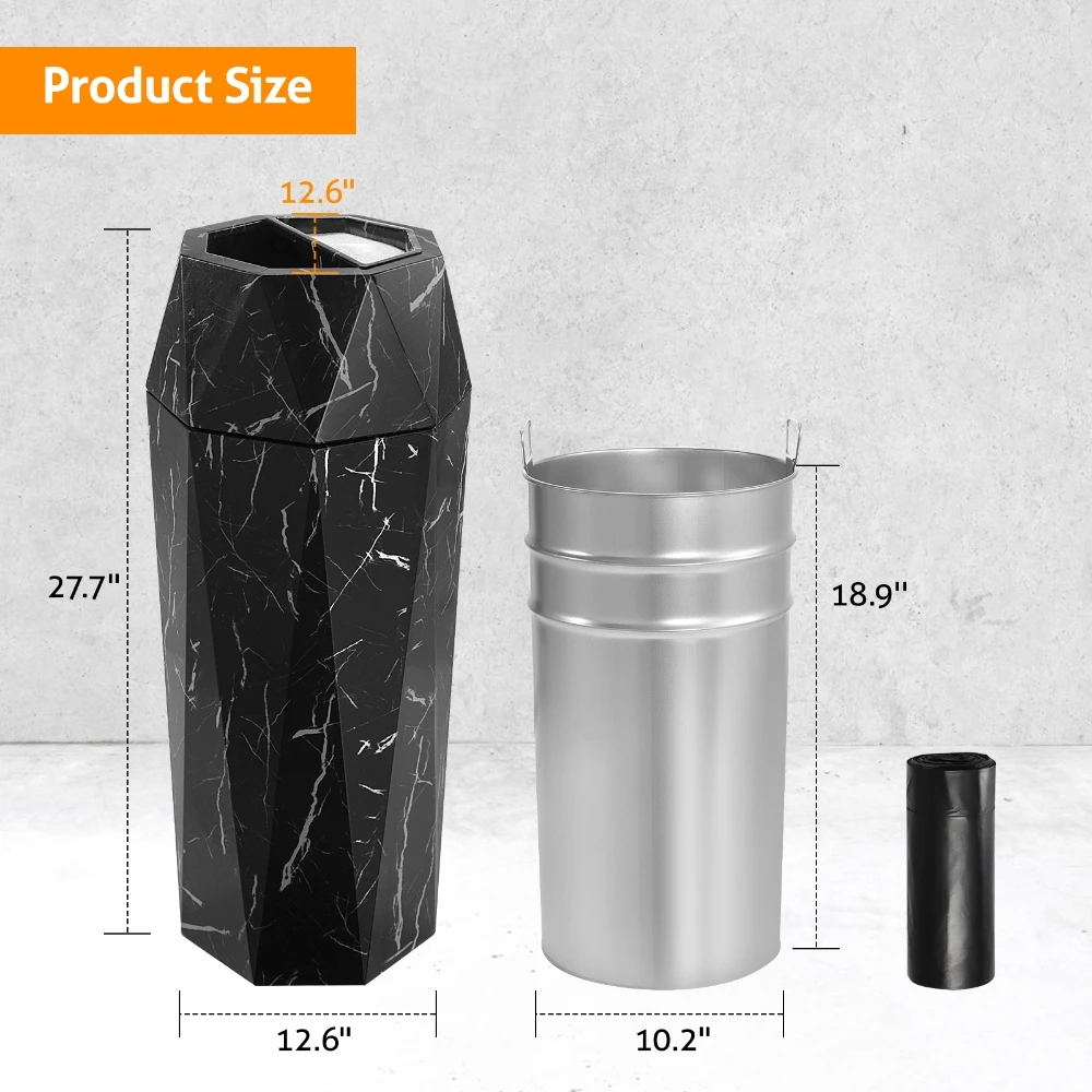 Rolling lid trash can design
