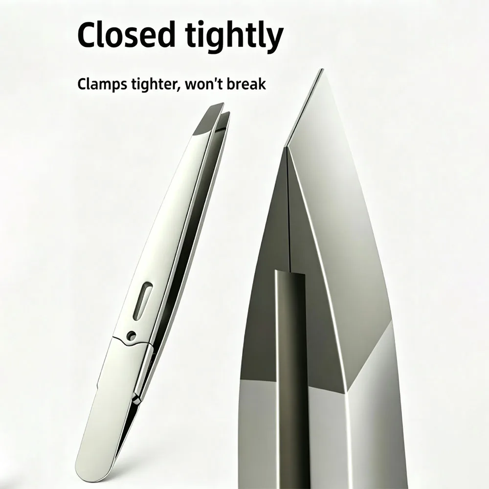 Stainless steel professional eyebrow clip, high eyebrow clip, oblique mouth small tweezers, universal hair removal pliers, safe