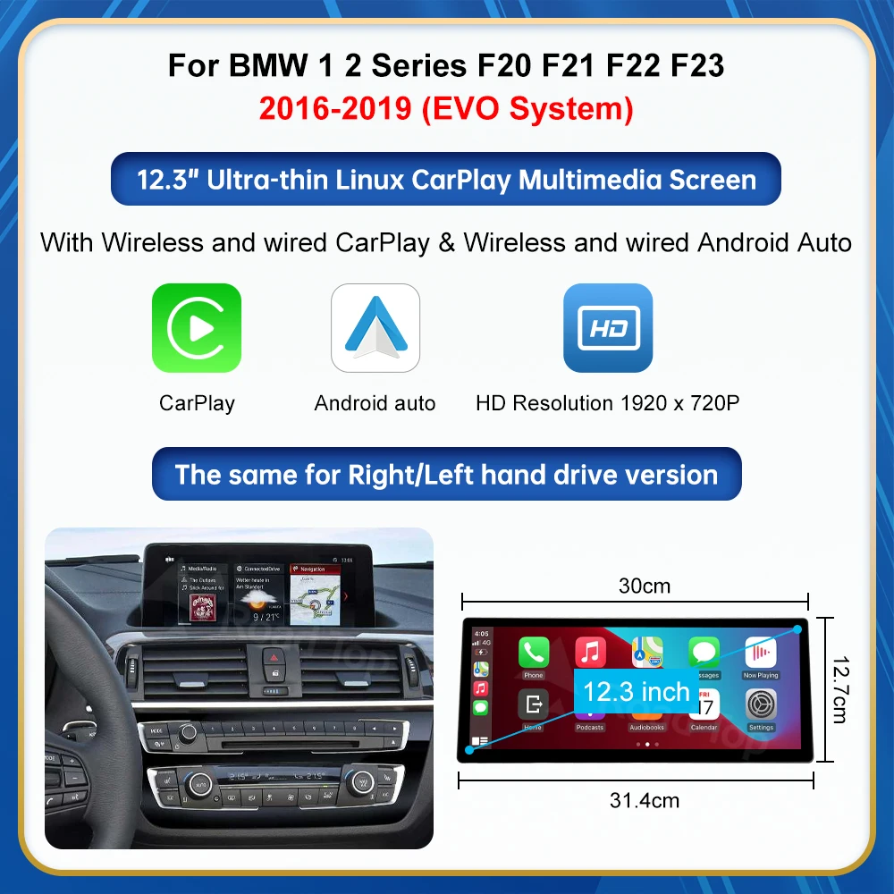 12.3 Linux Display Multimedia Player For BMW Series 1 2 3 4 F20 F21 F22 F45 F30 F31 F32 F33 F45 NBT EVO GPS Carplay Touch Screen image 3