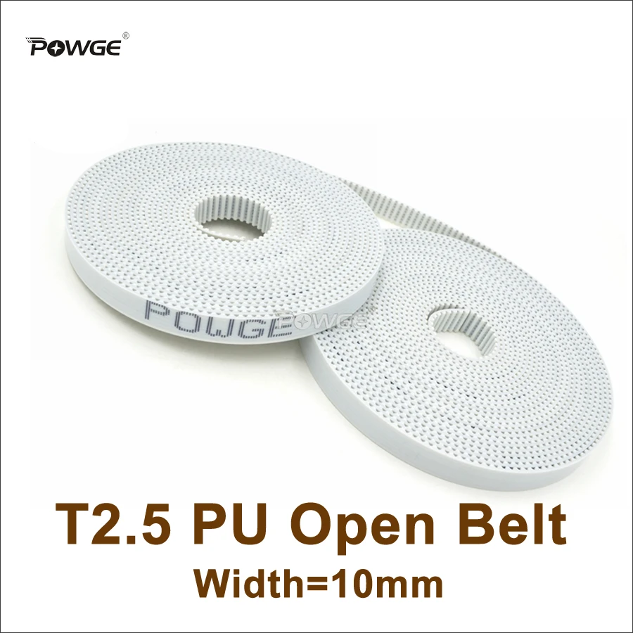 POWGE 10meters T2.5 PU Open-Ended Timing Belt T2.5-10 Width=10mm T2.5 10 Belt Fit T2.5 Timing Pulley For 3D Printer CNC RepRap