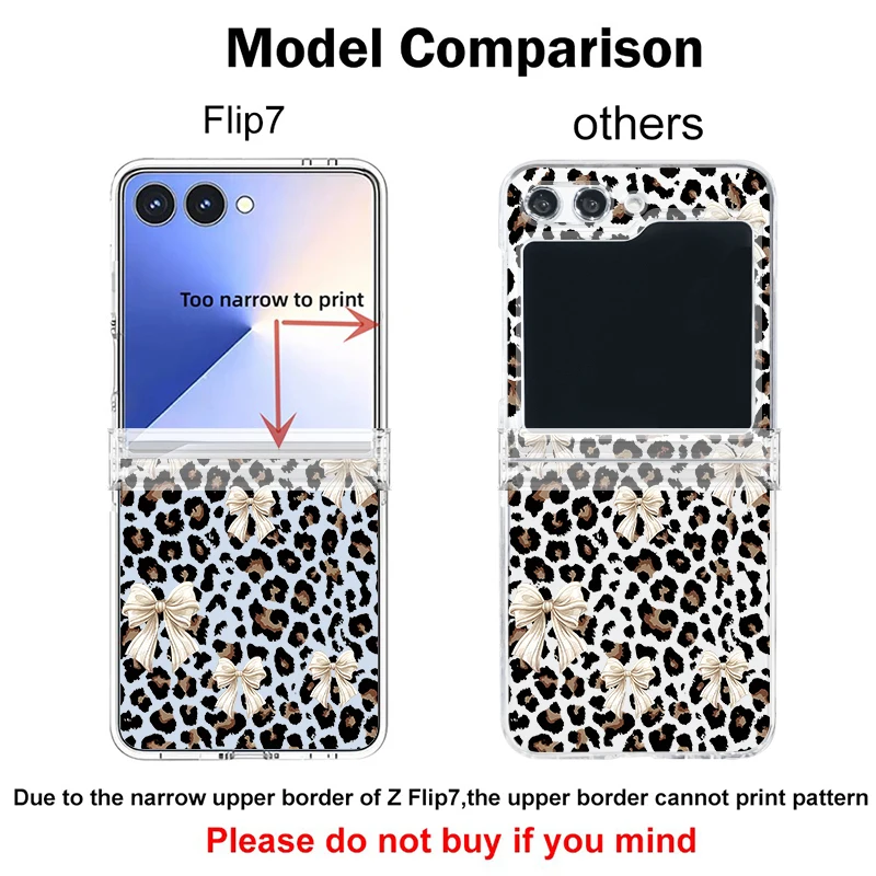 Leopard Print Pattern Folding Phone Case For Samsung Galaxy Z Flip 8 7 6 5 4 3 Clear PC Cover For Samsung Z Flip8 Flip7 FE Flip6 view 6