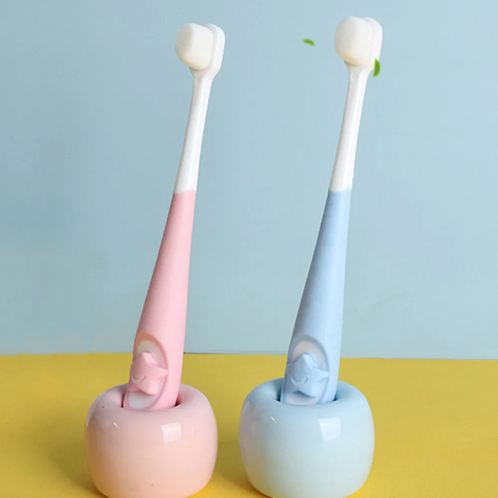 

2Pcs Infant Toothbrush Kids Toothbrush Ultra-Fine Bristles Ergonomic Handle for Comfortable Grip Cartoon Design Oral Care Baby