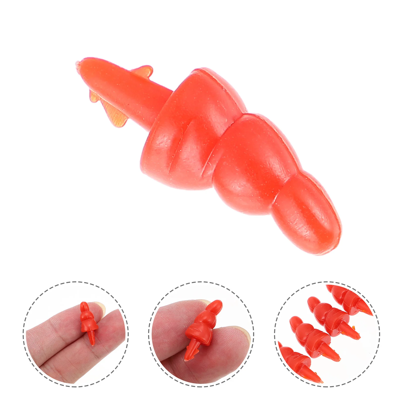 

100 Pcs Snowman Carrot Nose Accessory Gingerbread Christmas Decorations Plastic Manual Red Making Supplies