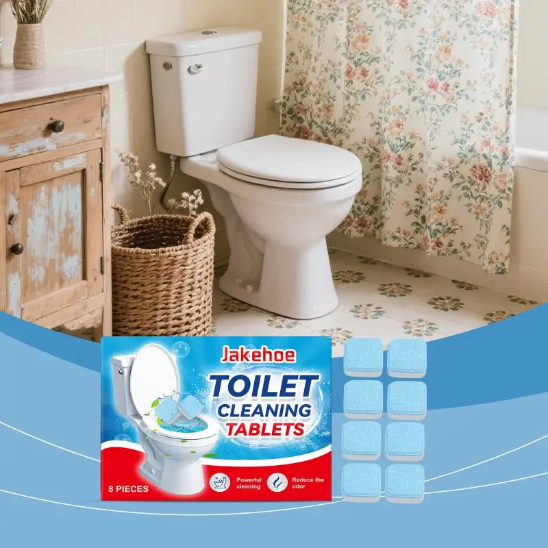 Toilet cleaning tablets, removes toilet odors and stains, provides regular maintenance for a clean and shiny finish cleaner.