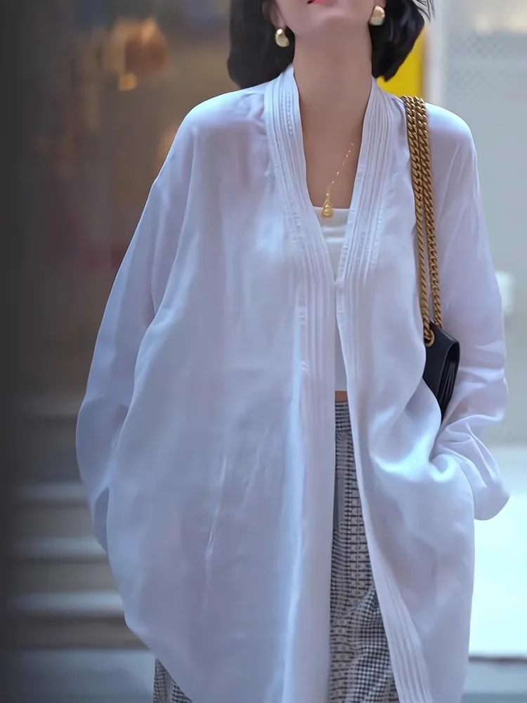 European And American Fashion Versatile Shirt, Women'S Spring And Autumn New Style, High-End And Loose Casual Top