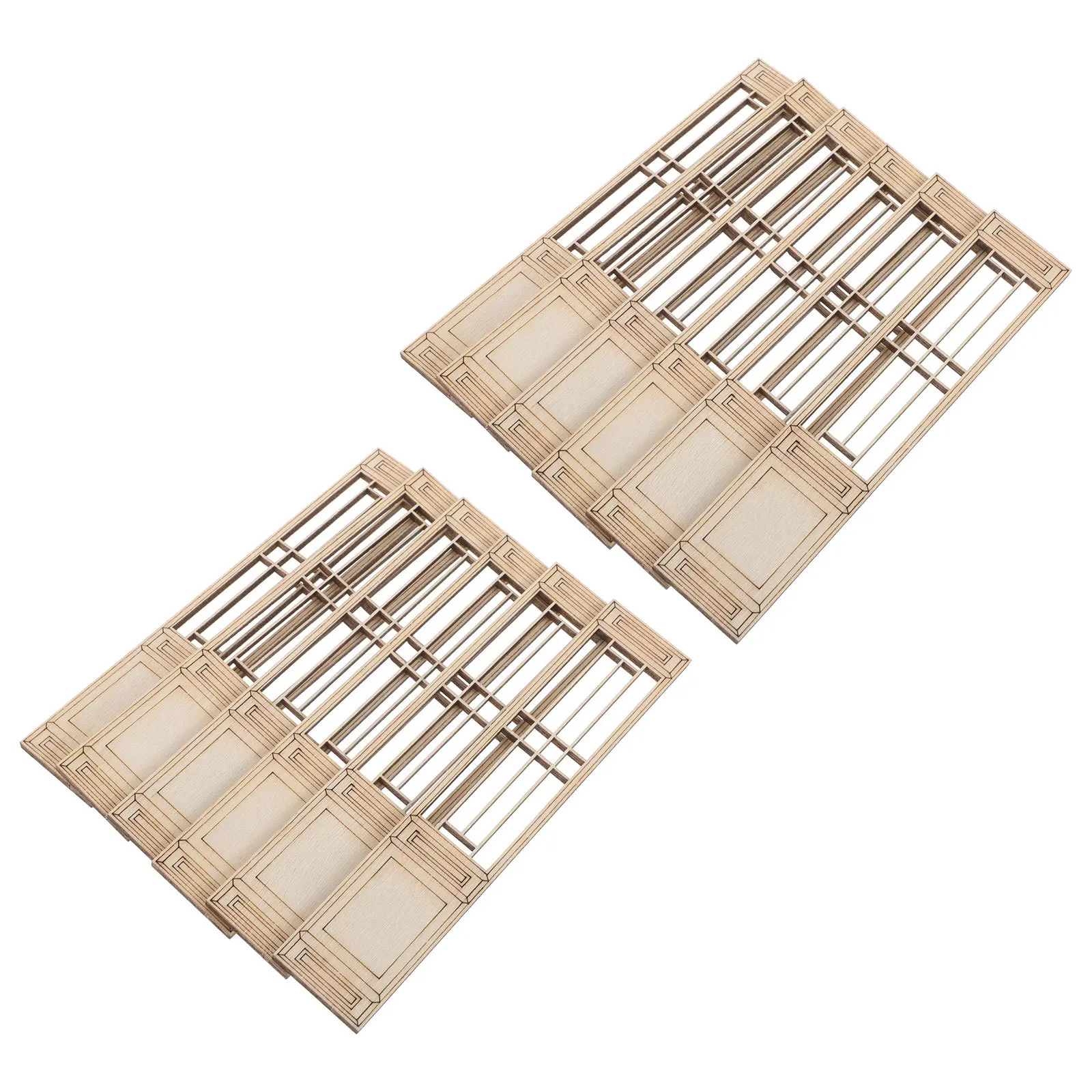 

20pcs Miniature Wood Door Chinese Style Dollhouse Screen For Micro Landscapes Dioramas Living Room Decor Kids Playhouse