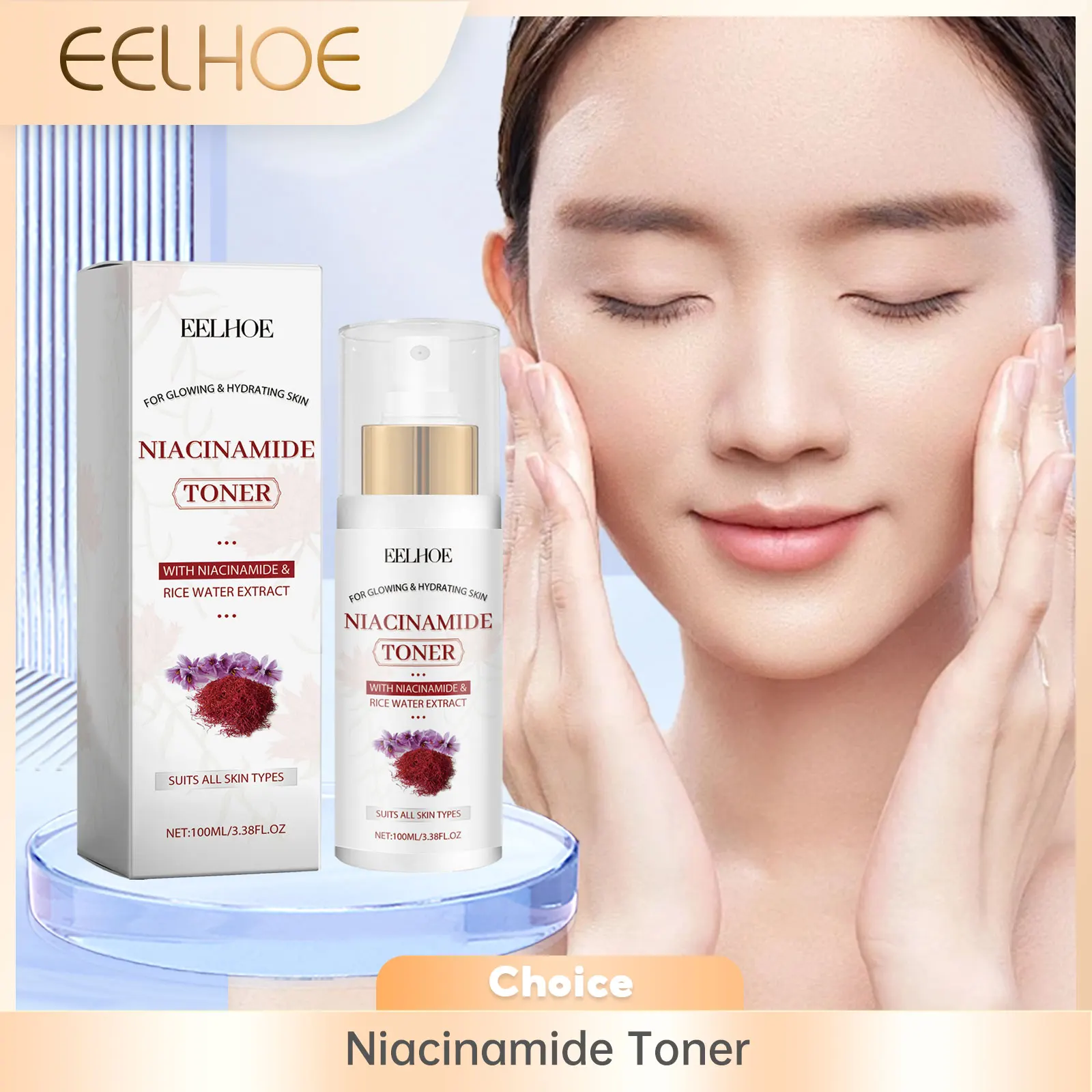 Niacinamide Moisturizing Toner Oil Control Shrink Pores Remove Make Up Whitening Hyaluronic Acid Brighten Face Cleansing Toner