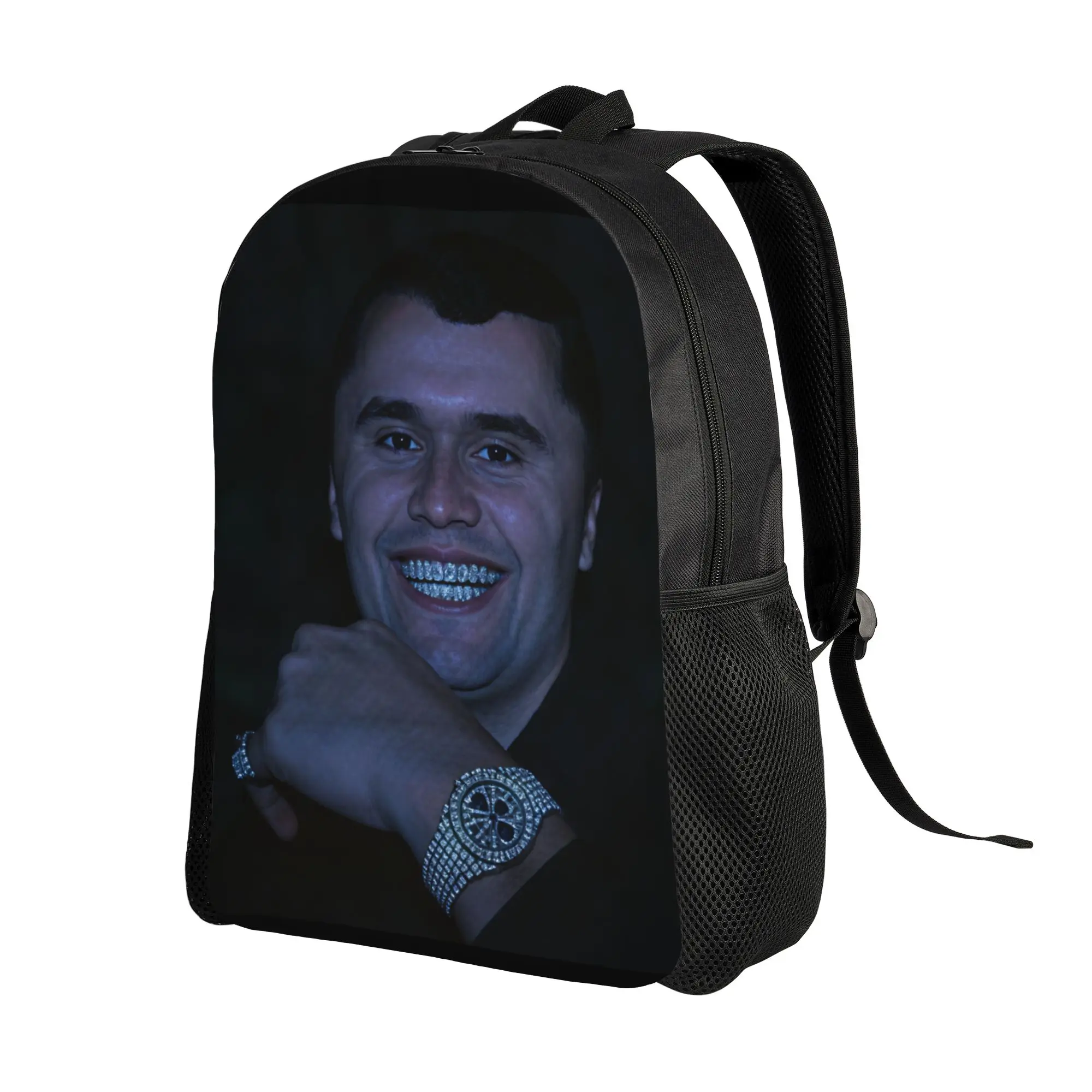 Charlie Kirk Diamond Grillz Iced Out Portrait Backpack Aesthetic Backpacks Teen Cycling Durable High School Bags Rucksack