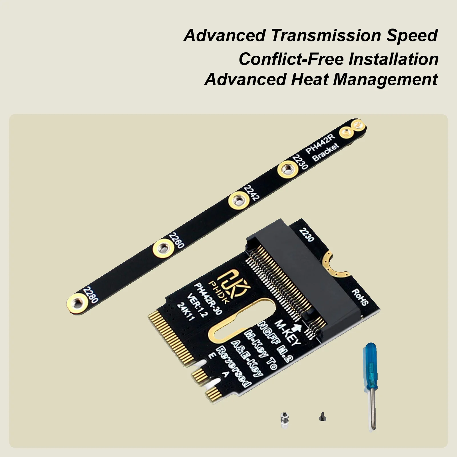 

M. 2A&E Wifi Interface Reverse Conversion M-key Nvme SSD PCIe 4.0 Expansion Card For Desktop PC Laptop Mainboard Maintenance