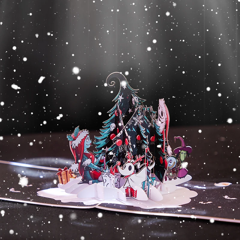

3D Greeting Cards, Christmas Pop-Up Collection: Gingerbread Man / Purple Christmas / Spooky Christmas, Perfect for Parties，Gift