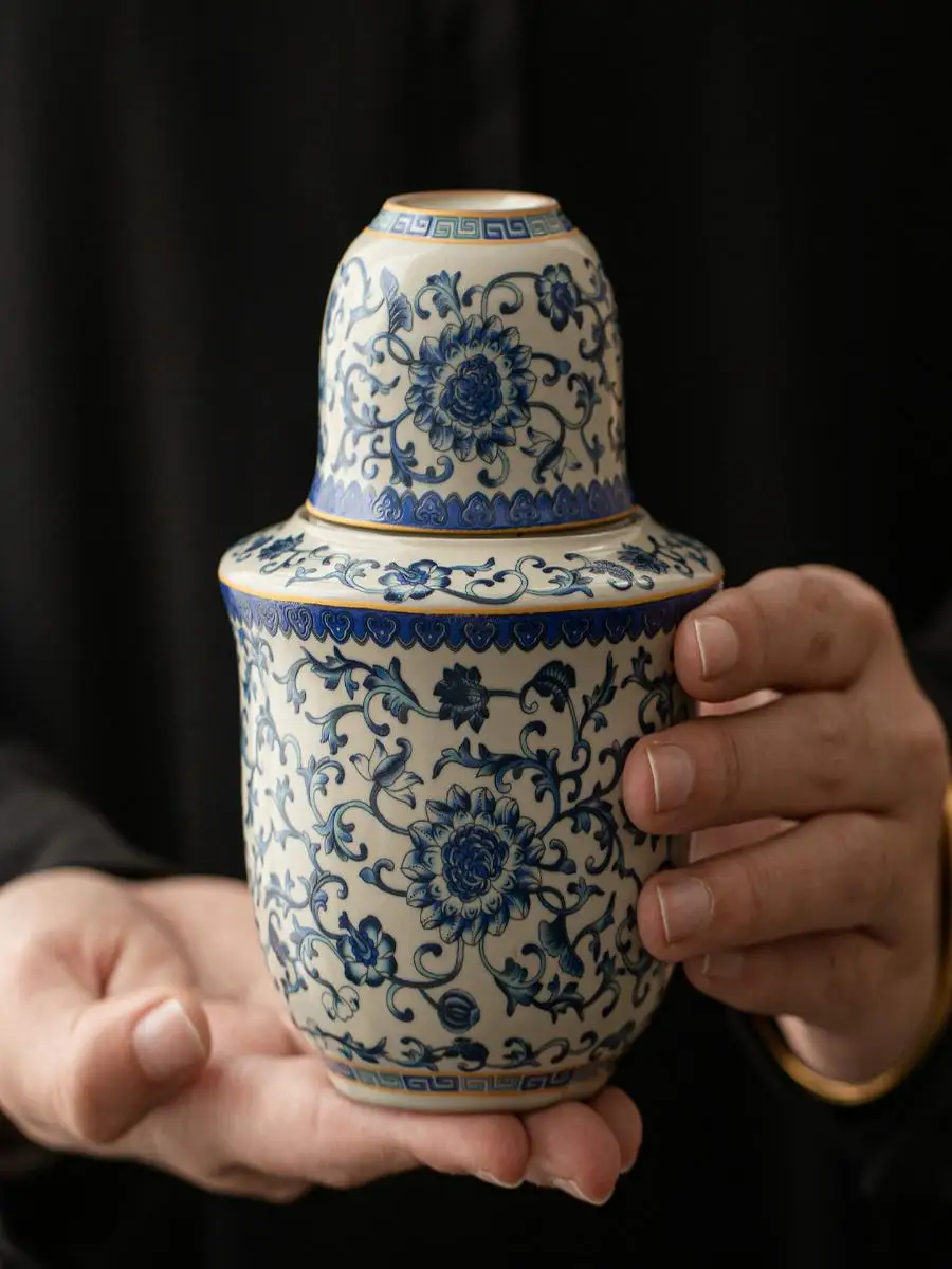 new-arrival-ceramic-yellow-wine-set-with-warmer-pot-and-cups-home-use-white-wine-and-yellow-wine-drinking-kit-traditional-design