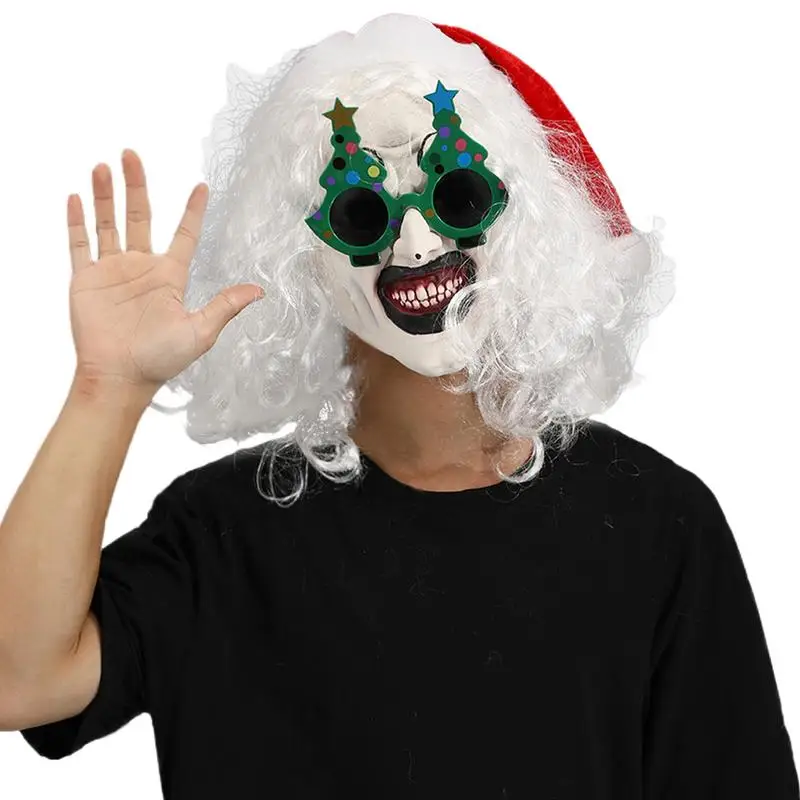 

Christmas Santa Claus Art Clown Mask horror Glasses Cosplay Masks Clothing Accessories Halloween party Props