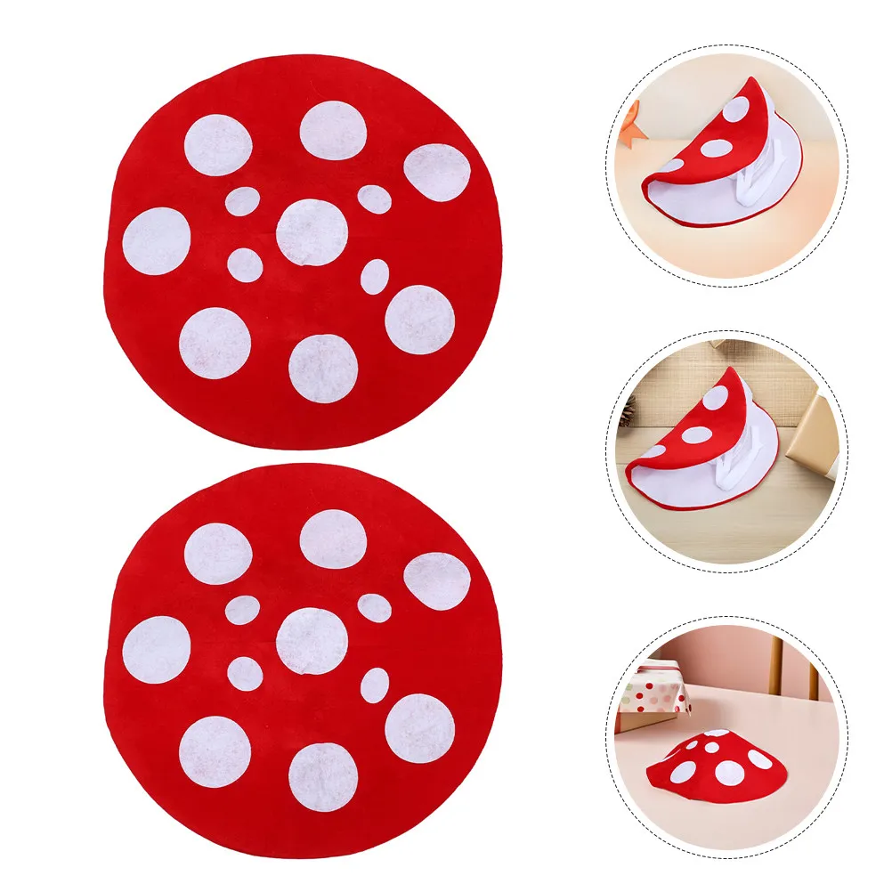 2Pcs Red Mushroom Beret Hats Versatile Comfortable Caps for Halloween Cosplay Themed Events Red Cone Hat Fairy Hat