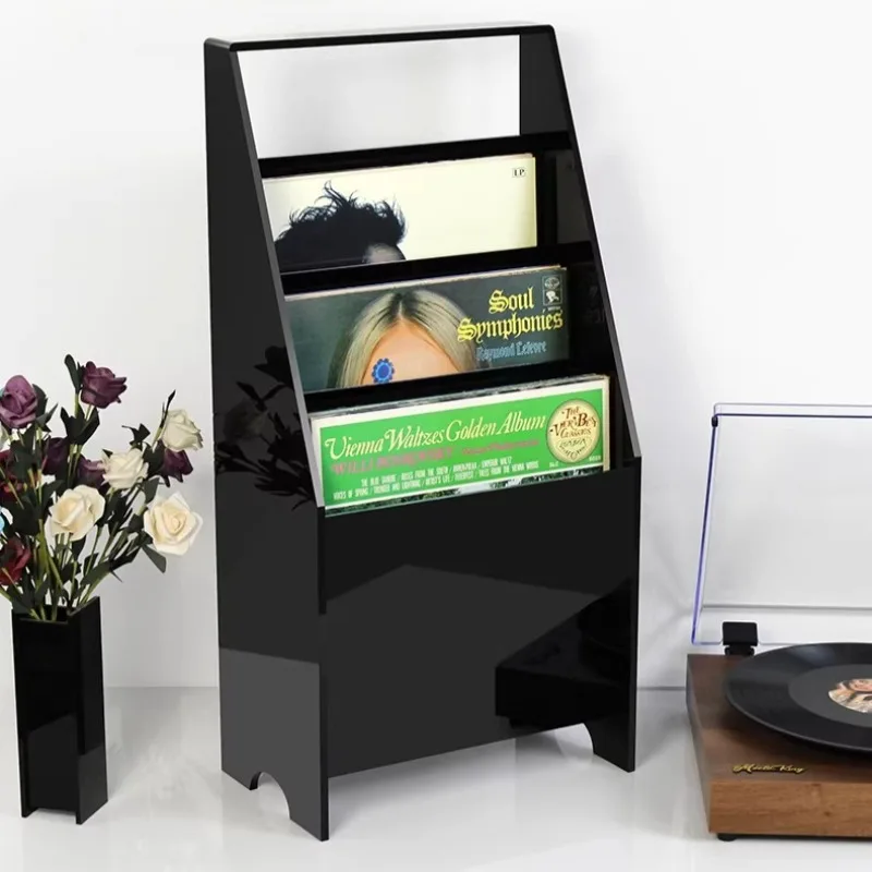 

Acrylic Vinyl Record Storage Box, Floor Standing Display Case Holder for Album Covers, Clear Protective Sleeve Organizer