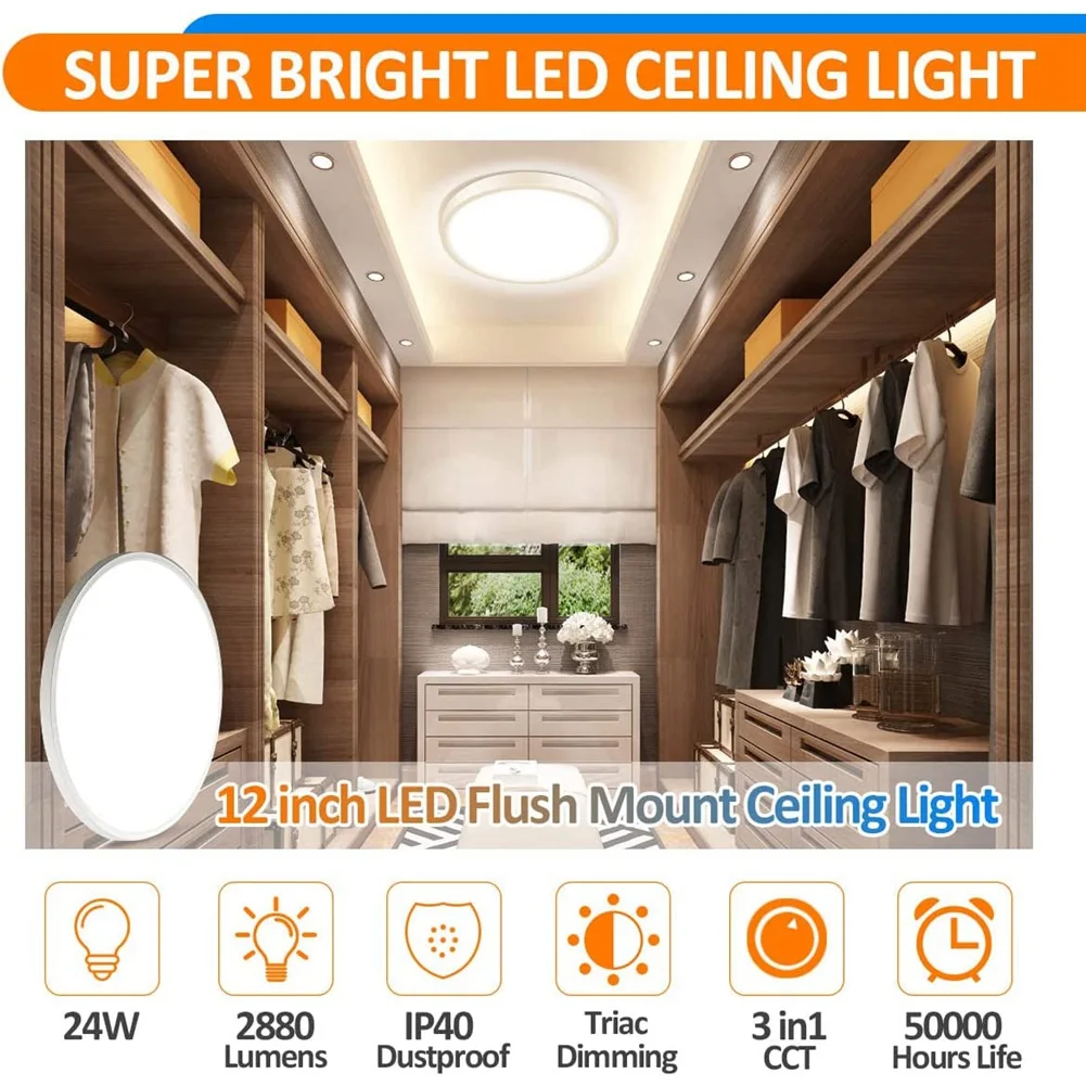 12 Inch 24W RGBCW Full Color Ceiling Light 3000K-6500K Dimming Color Matching Bluetooth Voice Ceiling Light EU 220V-240V