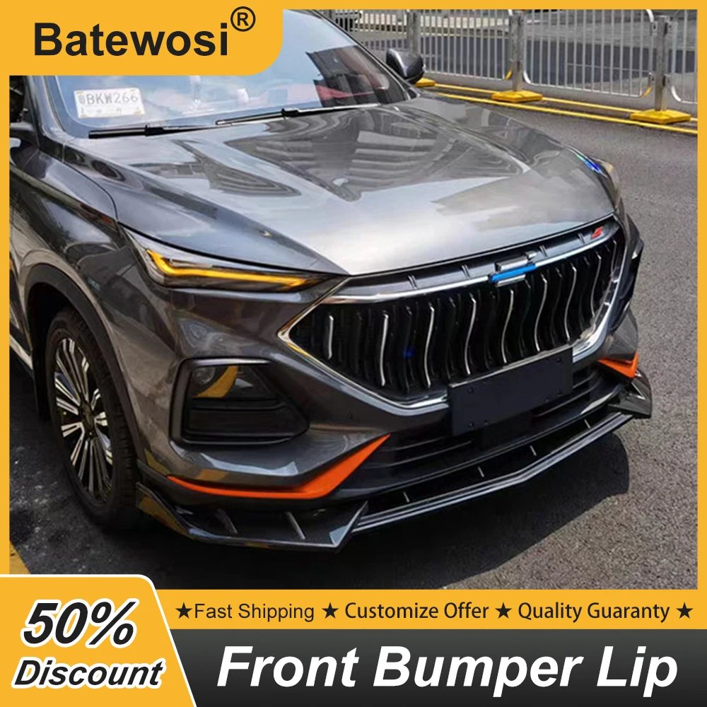 

For CHANGAN OUSHANG X5 2021 2022 2023 Front Bumper Lip Chin Spliter Bodykit Protection 3Pcs/Set Exterior Upgrade Accessories