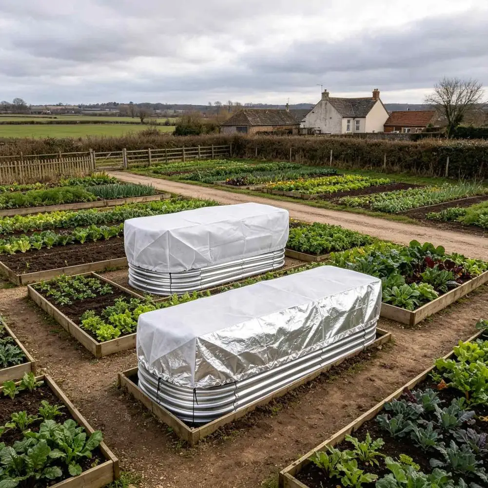Uv Resistant Garden Bed Netting Winter Protection Cover for Raised Garden Bed Frost Insulation Blanket with Aluminum Liner