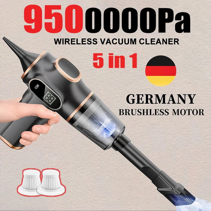 

9500000Pa 5 In1 Wireless Car Vacuum Cleaner New Original Portable Robot Vacuum Cleaner Handheld Car Household Cleaning Appliance