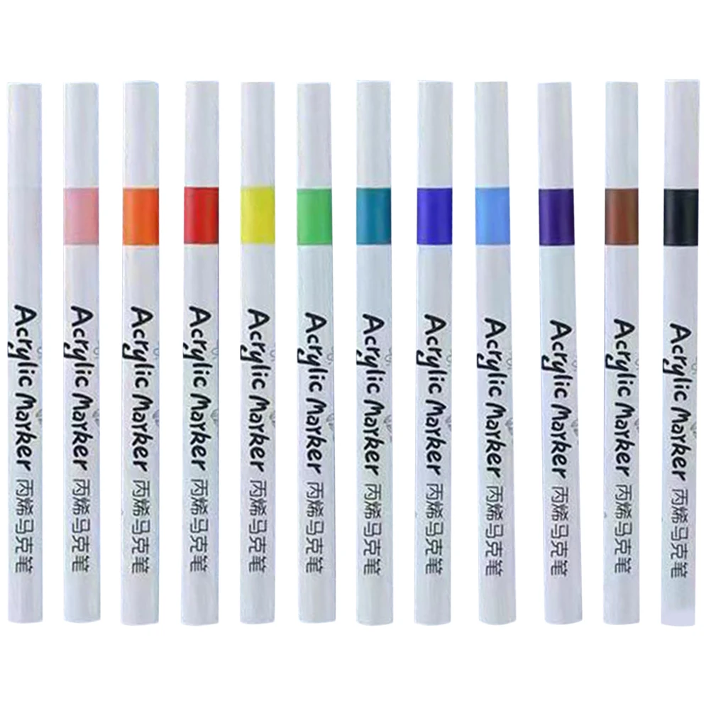 

12Pcs Acrylic Marker Pens Practical Paint Pens Quick Drying Multipurpose Art Markers for Writing Painting Sketching and