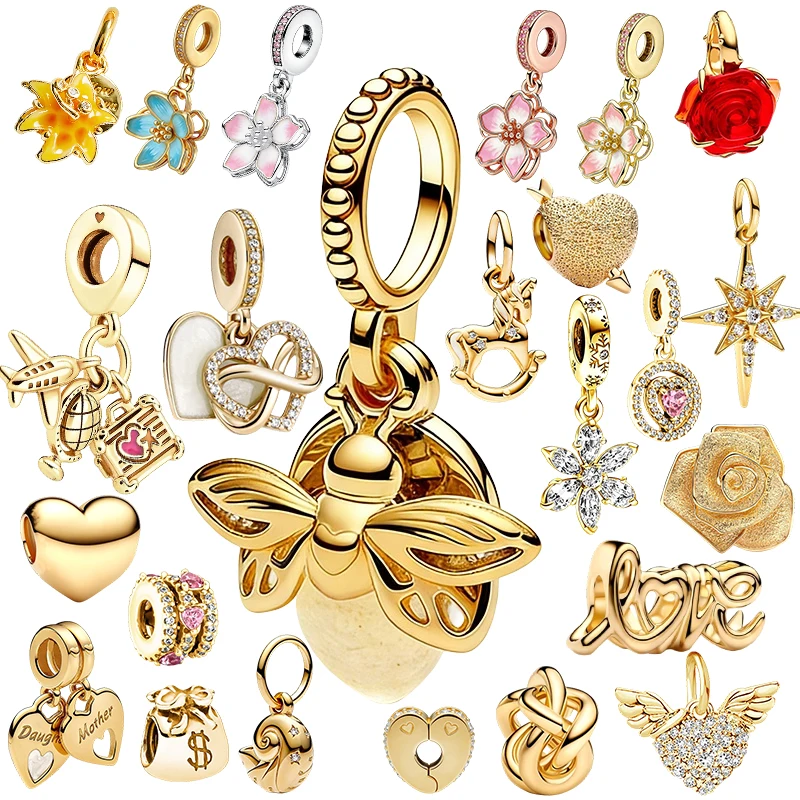 Neue Original-Charm-Perlen, Funkelnde Feuerwerk-Doppelanhänger & Stammbaum-Anhänger-Perlen Passend für Anhänger-Armbänder Damenschmuck Geschenk