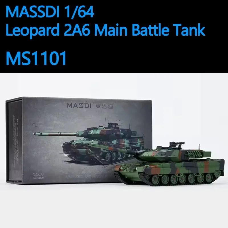 MASSDI 1/64 Leopard 2A6 Main Battle Tank Alloy Military Model Car