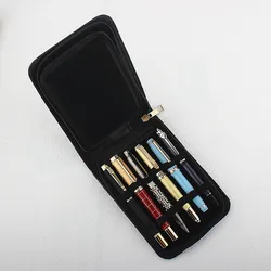 dark blue color Fountain Pen Case Pencil Case Pouch Bag PU Leather Case for 12 Pens Black,Broan,