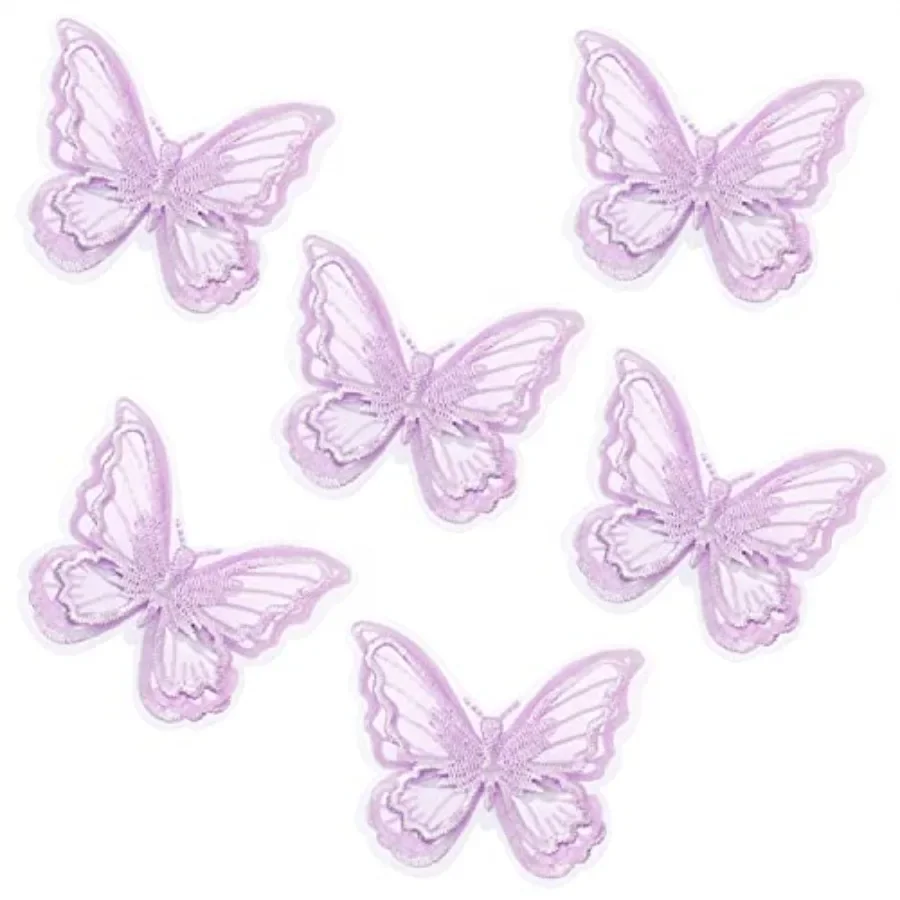 

Butterfly Hair Clips 6Pcs Lace Embroidery Flower Butterfly Hair Bow Pins Wedding Hair Accessories for Women Halloween Christmas