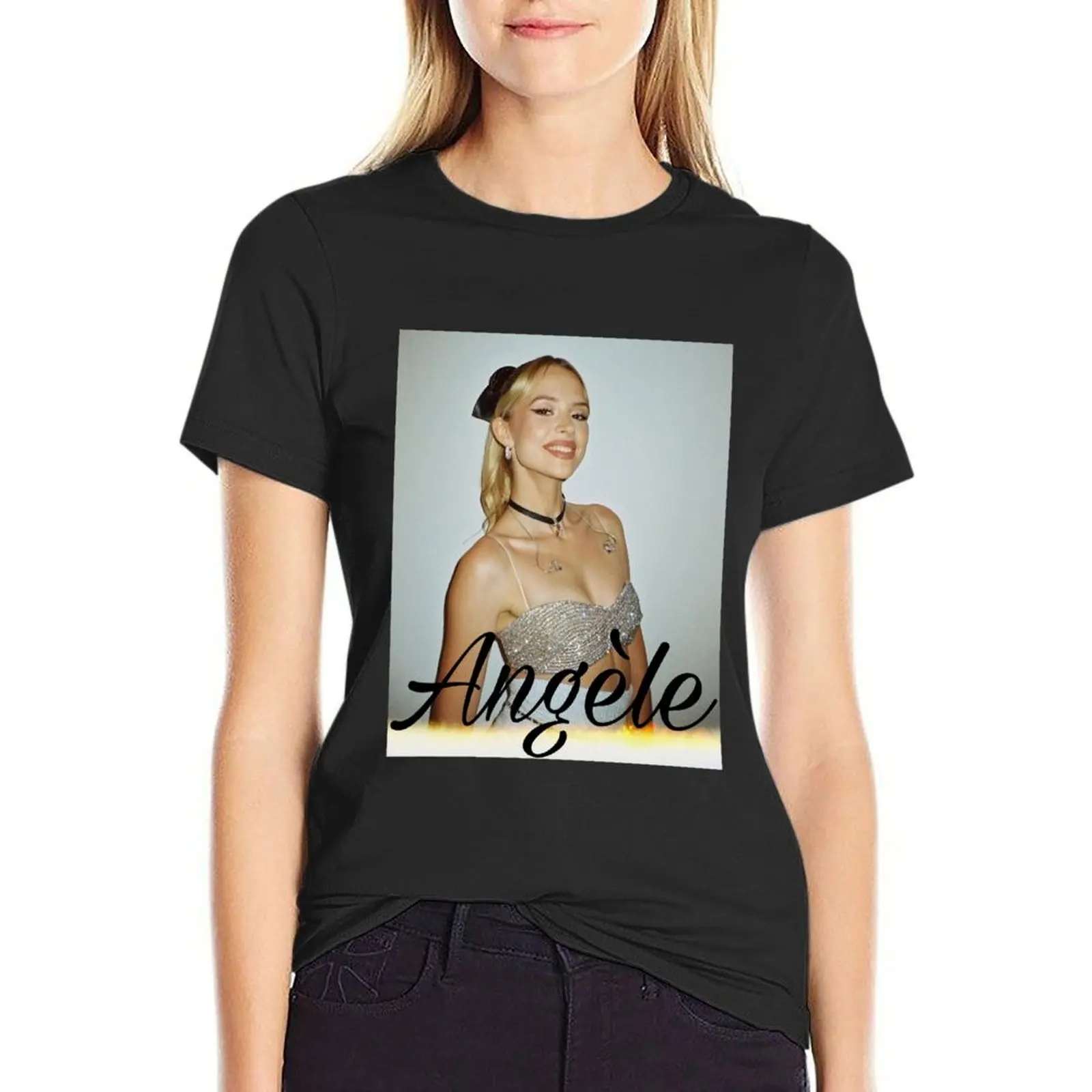 Angèle - bigger font edition T-Shirt animal prinfor customs design your own plain plain t shirts for Women