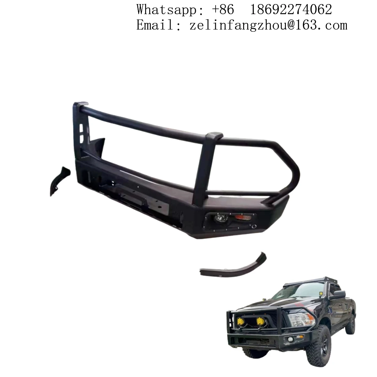 

QK Steel Front Bumper Kit Fit 2011-2018 RAM 1500 4th Gen w/ Fog Light Cutouts Bolt-On Off-Road Heavy Duty
