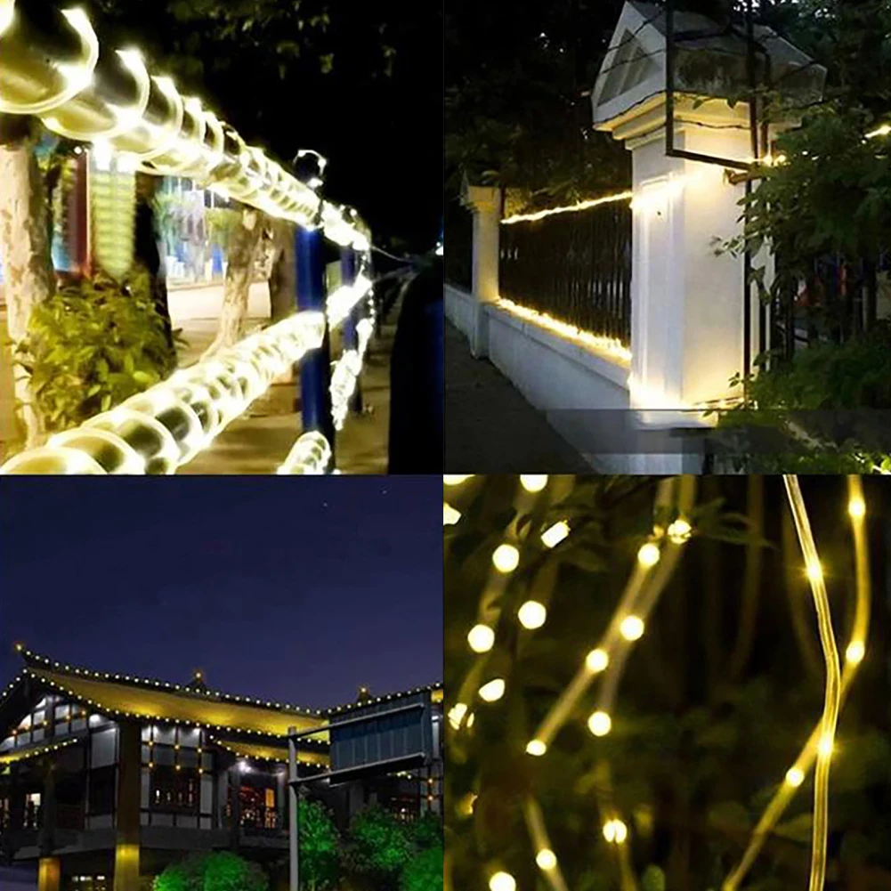 Luzes LED String com controle remoto, 8 modos de iluminação, quarto, jardim, festa, casamento, 16ft, 50LED, 32.8ft, 120LED, 65.6FT, 200LED, novo