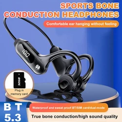New V30 Bone Conduction Headphones Bluetooth 5.3 Earless IPX5 Waterproof Wireless Ultra Long Life Card Sports Headphones 2025