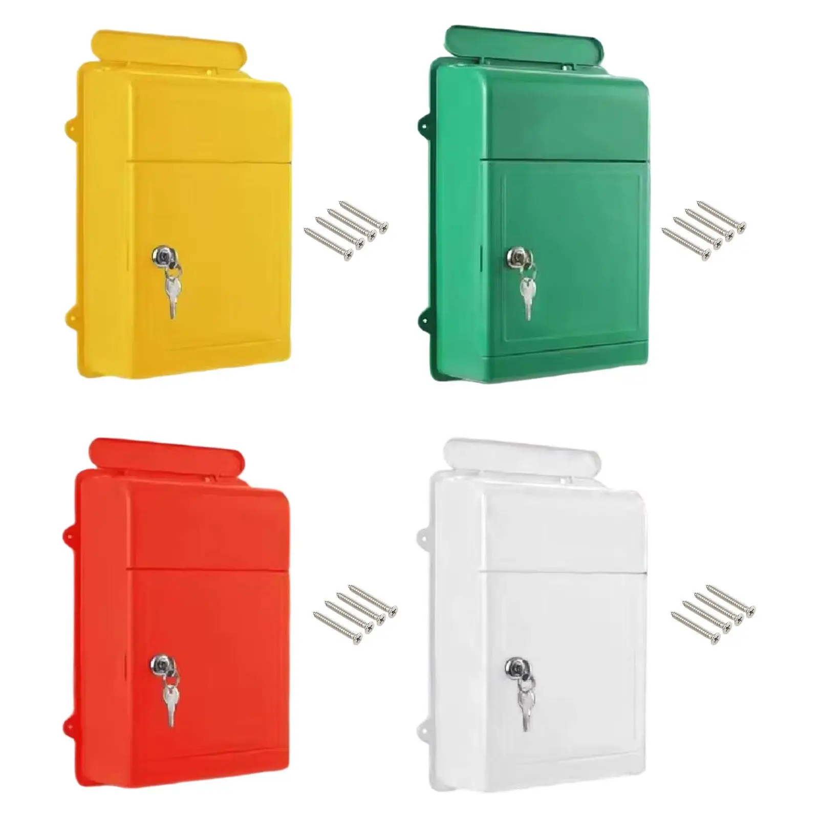 Wall Mounted Mailbox Safe Key for Outside Large Capacity Waterproof Collection Box Postbox for Newspapers Cards Letters School