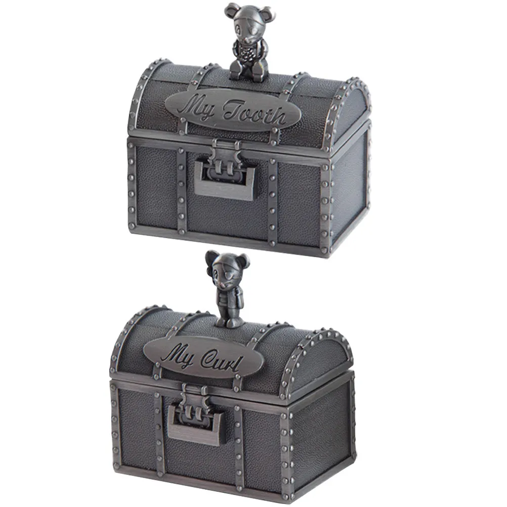 2-個の乳歯保存ボックス合金乳歯ホルダーコンパクト乳歯収納記念品オーガナイザー子供の成長のため