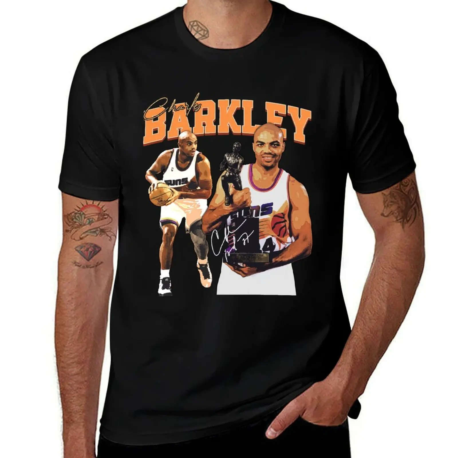 

Charles Barkley Chuck Basketball Vintage Retro 80s 90s Rap Style T-Shirt Sporty Breathable Short Sleeve T-Shirt