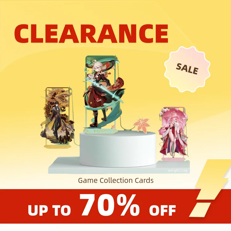 Clearance_Game Genshin Impact Cosplay Metal Bookmark Gliter Hu Tao Venti Nahida Kazuha Xiao Klee Props Cards Key Chains Accessor