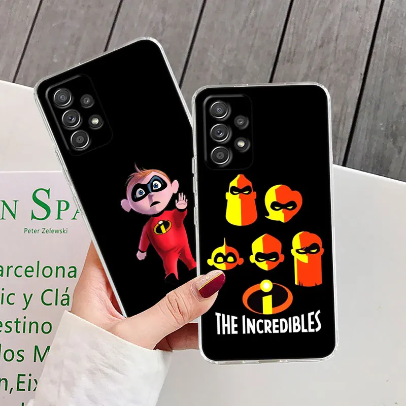 Cartoon The Incredibles For Samsung Galaxy A55 Case A54 A52 A53 5G Coque A15 A14 A13 A21S A23 A34 A35 A33 A72 Clear Phone Cover