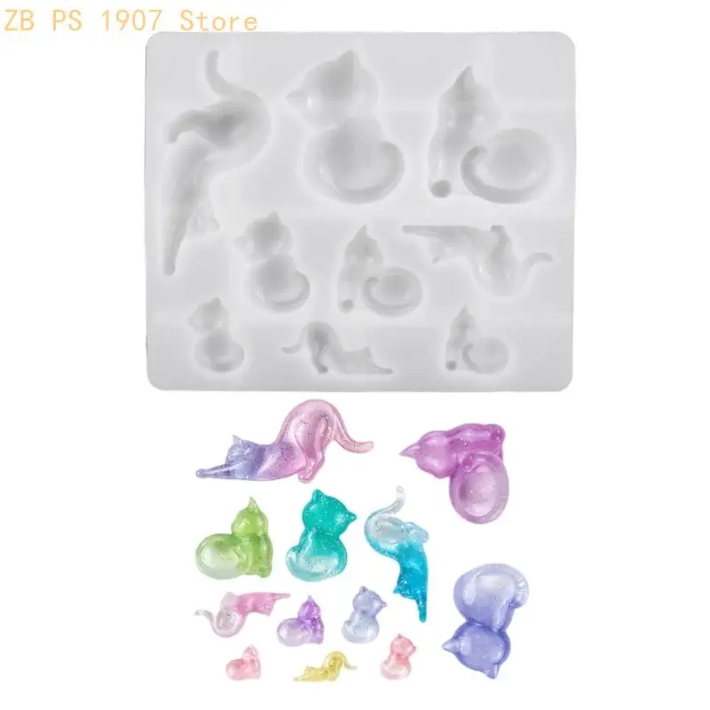 Different Size Silicone Cats Accessory Molds For Resin Casting And Jewelry 55KA