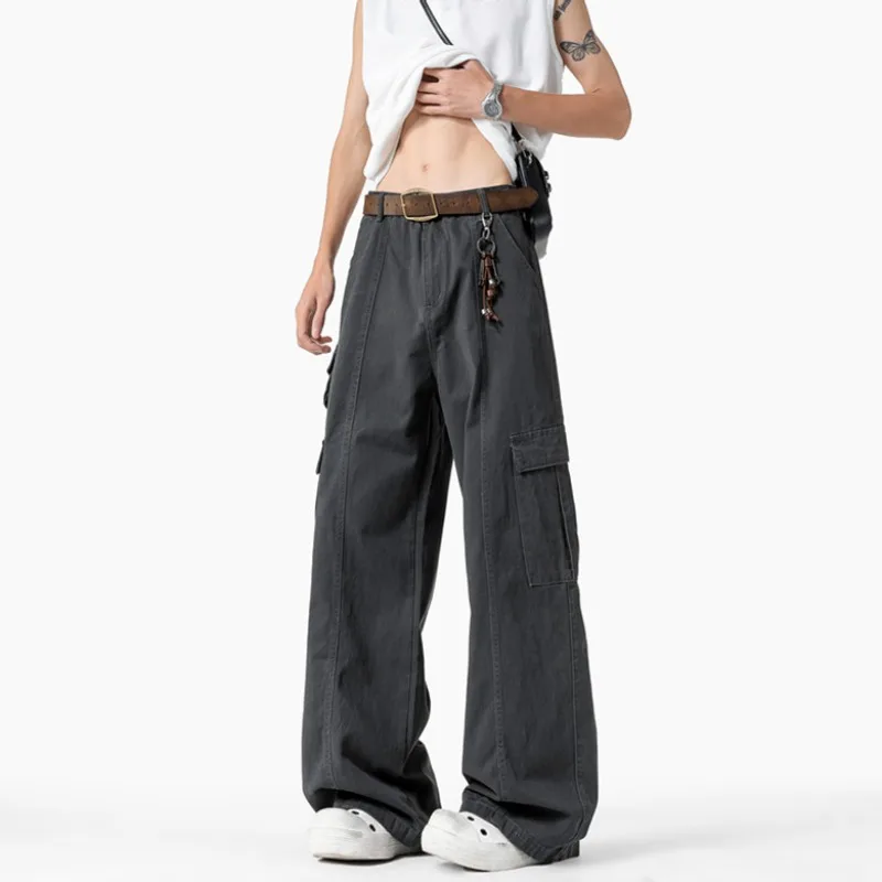 

Men's Style Male Set New in Pants Tops & T-shirt New Arrival Goods Loose Straight Tube Ice Silk Y2k P44 Sport Classic Man Pants