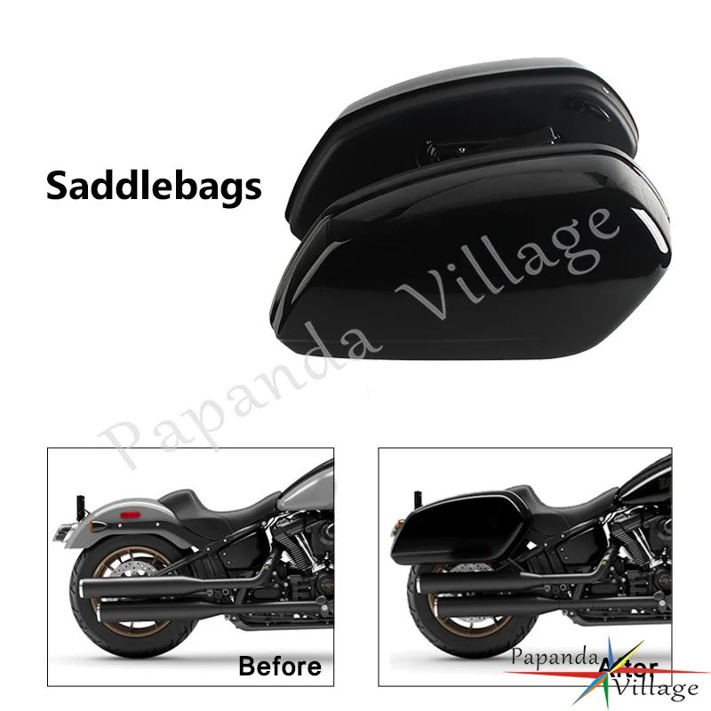 ABS Motorcycle Rear Saddlebags Hard Trunk Side Suitcase Boxes For Harley Softail Low Rider El Diablo FXRST 22 ST FXLRST 2022-24