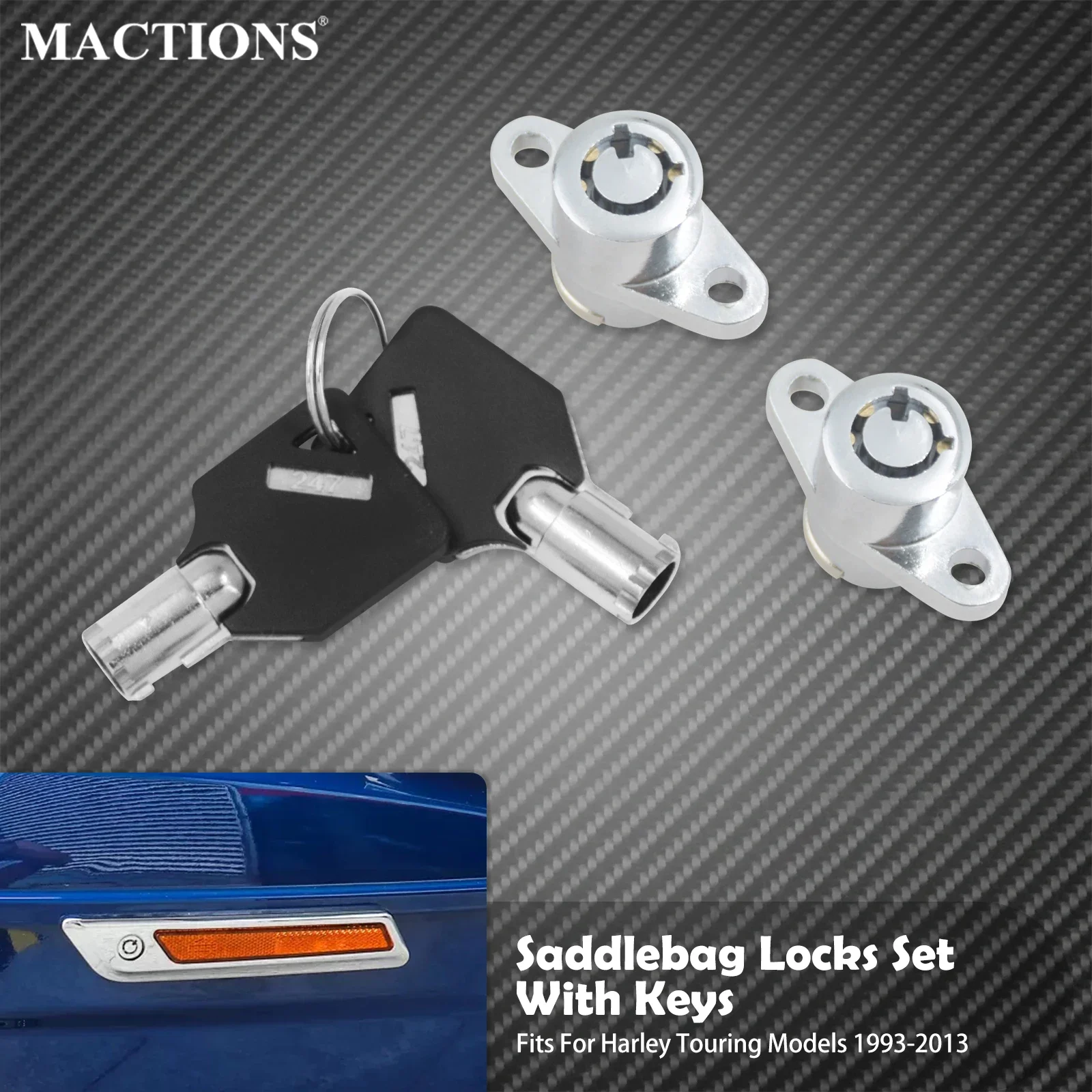 Motorcycle 2 Keys Saddlebag Lock Set Saddle Hard Bag For Harley Touring Road King Street Electra Glide Road Glide FLH 1993-2013