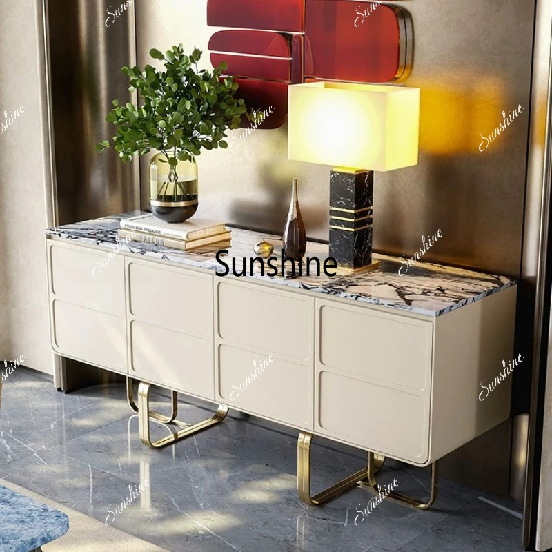 

Italian light luxury dining side cabinet, living room against the wall, locker, high-end door cabinet