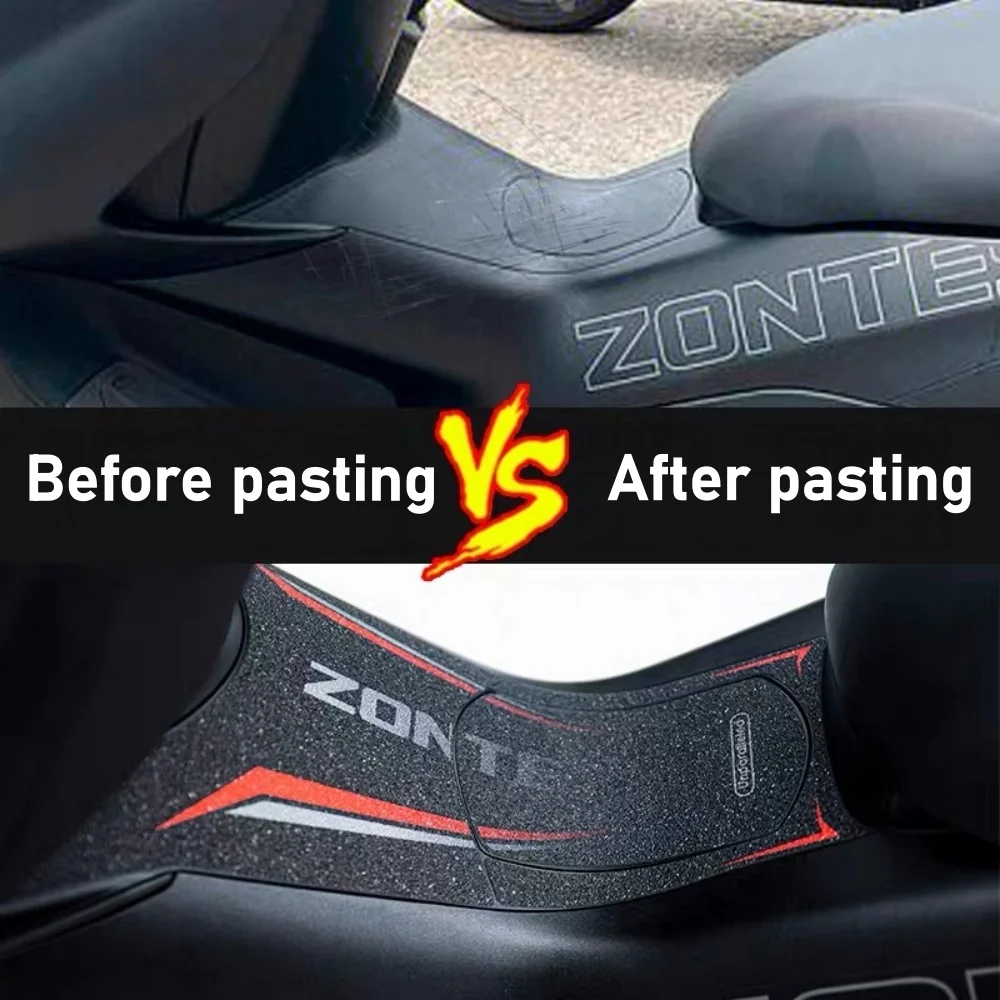For ZONTES 350D Scooter Tank Protector Thick Rubber Armor Sticker Anti-scratch Cover Hide Scuffs Waterproof Moto Decal